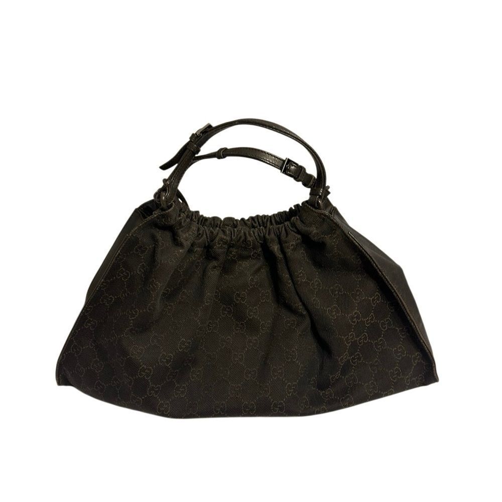 Gucci Black Hobo Bag with Signature Pattern - Picture 14 of 16